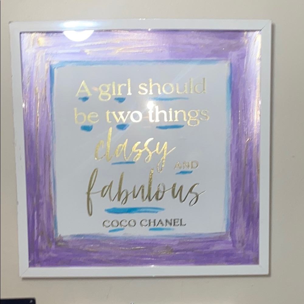 CHANEL Purple and Gold Wall Decor